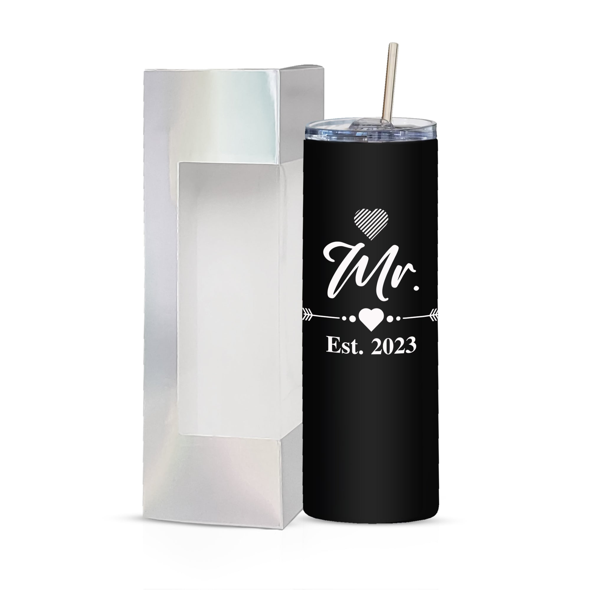 Mr. & Mrs. 2023 Tumbler Set | Wedding & Engagement Gift for Couples – Bride & Groom 20oz Travel Tumblers