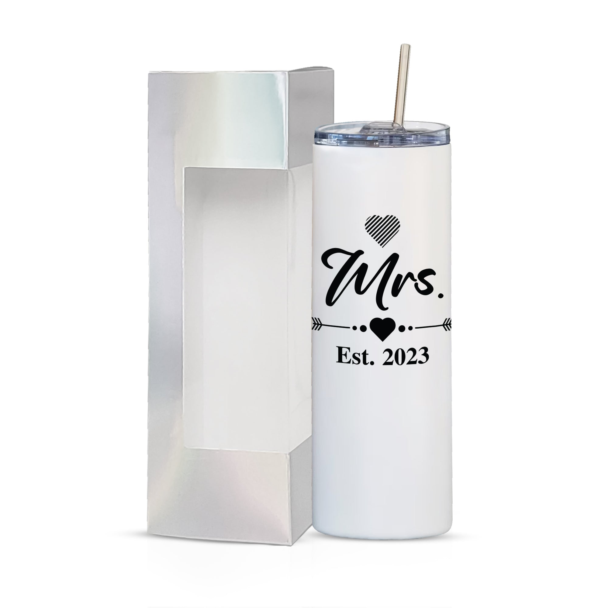 Mr. & Mrs. 2023 Tumbler Set | Wedding & Engagement Gift for Couples – Bride & Groom 20oz Travel Tumblers