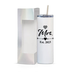 Mr. & Mrs. 2023 Tumbler Set | Wedding & Engagement Gift for Couples – Bride & Groom 20oz Travel Tumblers