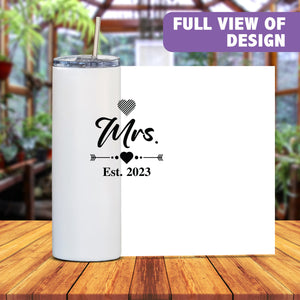 Mr. & Mrs. 2023 Tumbler Set | Wedding & Engagement Gift for Couples – Bride & Groom 20oz Travel Tumblers