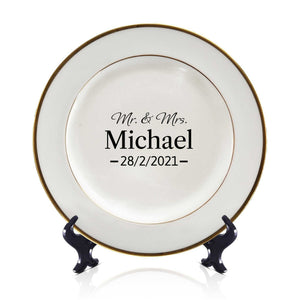 Mrs wedding plate Wedding table decorations bridal shower Anniversary