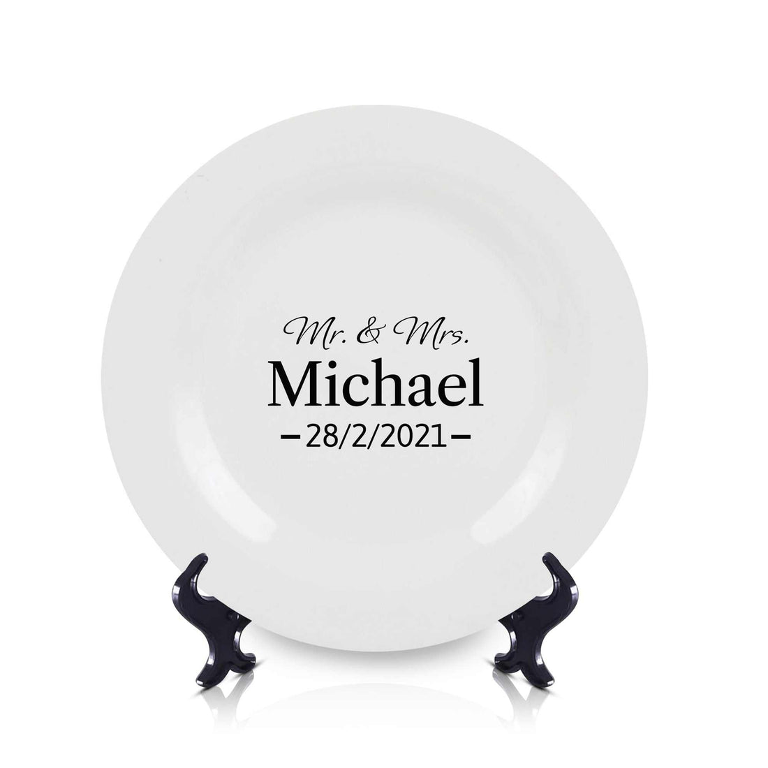 Plato de boda de la Sra. Decoraciones de mesa de boda Despedida de soltera Aniversario