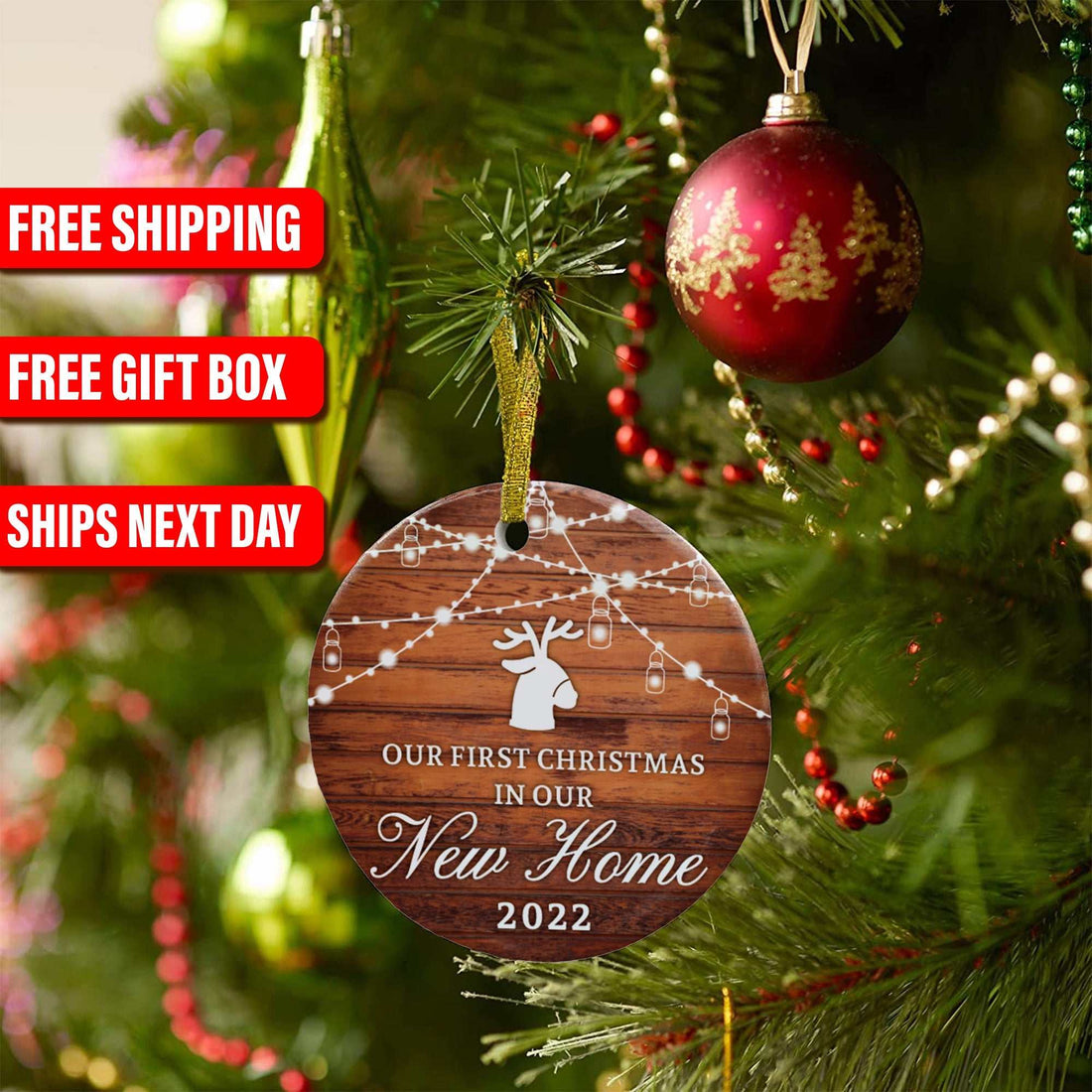 Adorno de casa nueva, accesorios colgantes personalizados, adornos de cerámica de Navidad, adornos de casa nueva, regalos personalizados