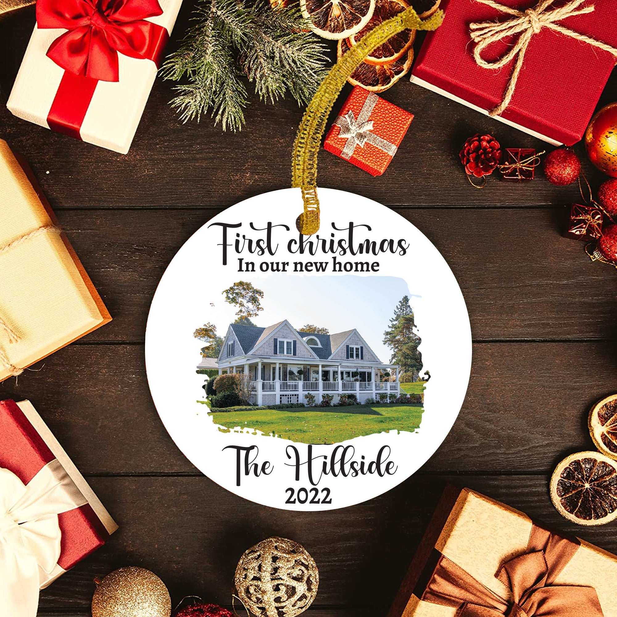 Our First Family Christmas Ornament | Personalized Ceramic Tree Decor & Keepsake for Holiday Memories & New Traditions