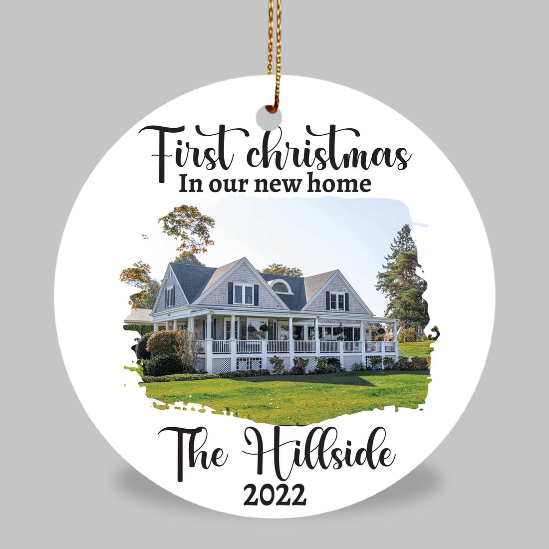 Nuestro primer adorno de Navidad familiar | Decoración de árbol de cerámica personalizada y recuerdo para los recuerdos navideños y las nuevas tradiciones
