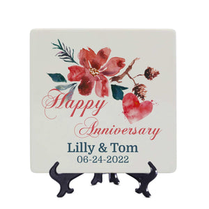 Personalized Anniversary Plate, Anniversary Square white ceramic plate, Serving Plate, Dinner Plate Tableware, Customized Gift
