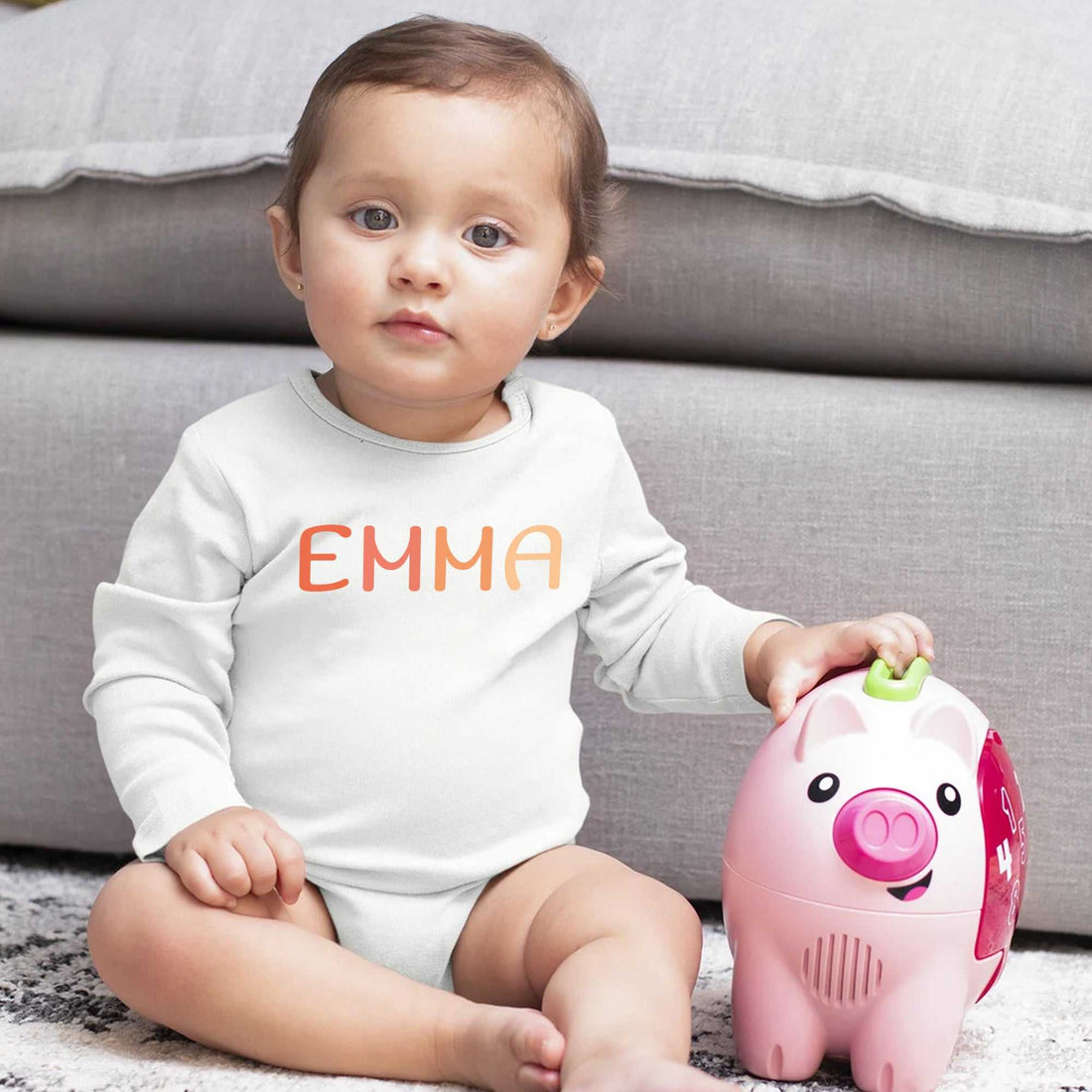 Body de bebé niña personalizado, Body de niña personalizado, Body de flores, Body con nombre de bebé, Ropa de niña única