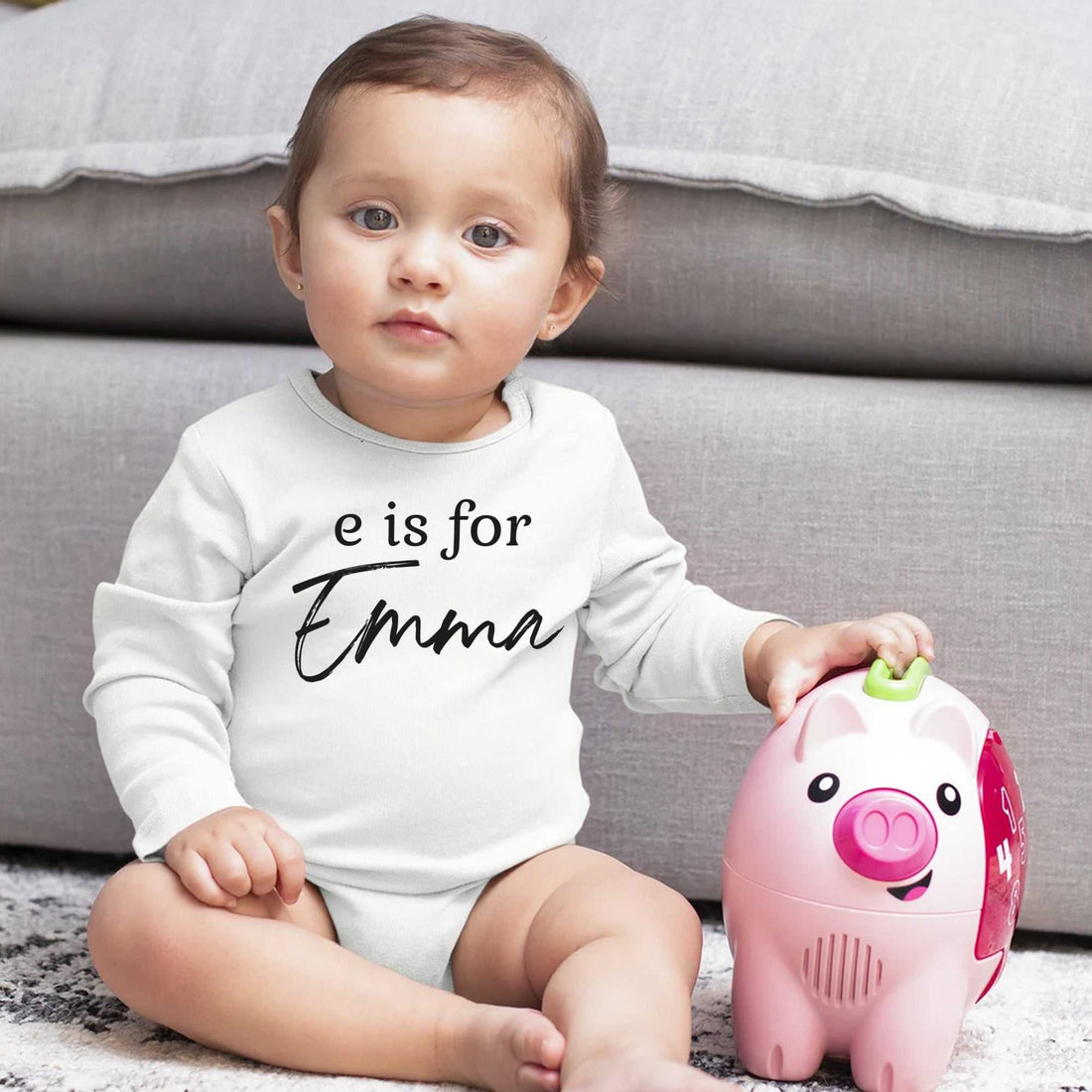 Mameluco de bebé personalizado, mameluco de bebé para anuncio de embarazo, mameluco de bebé con nombre, camiseta personalizada para bebé niña