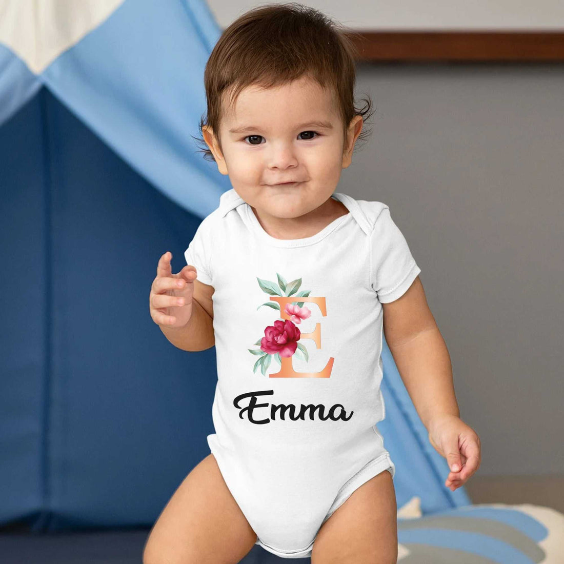 Mameluco de bebé personalizado, mameluco de bebé para anuncio de embarazo, mameluco de bebé con nombre, camiseta personalizada para bebé niña