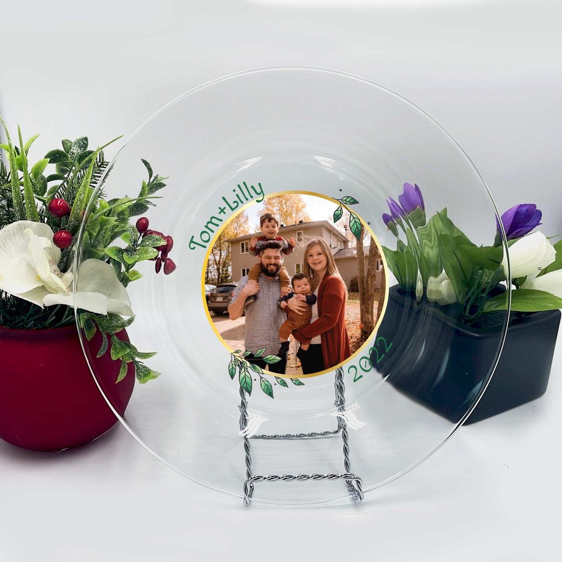 Platos de cristal personalizados para cumpleaños, Platos de cristal para postres de boda, Platos de cristal para pasteles, Platos de cristal para boda "Mr & Mrs."