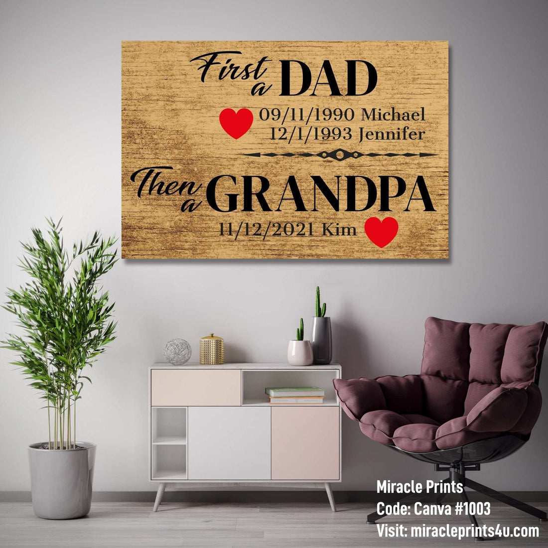 Regalo Personalizado para el Día del Padre - Lienzo Impreso Personalizado para el Día Especial de Papá
