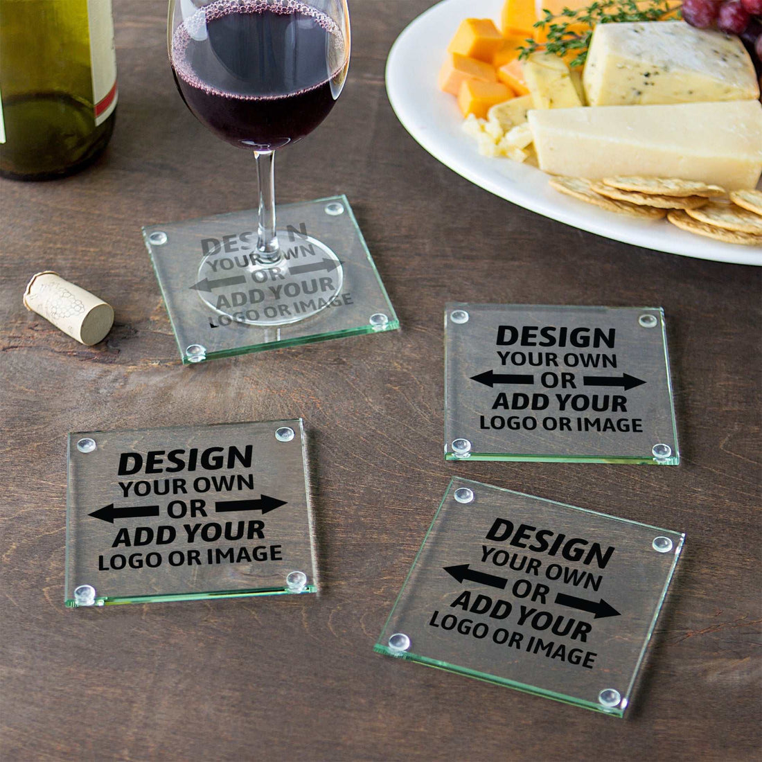 Posavasos de cristal personalizados - Posavasos de cristal a medida para la decoración del hogar