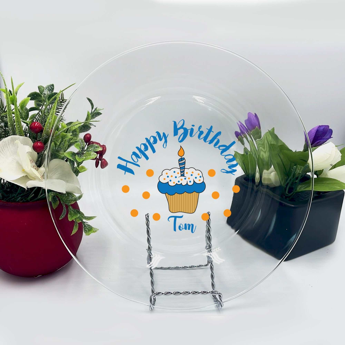 Platos de cristal personalizados Platos de cumpleaños personalizados Platos de cristal para niños y niñas - Plato de cumpleaños personalizable