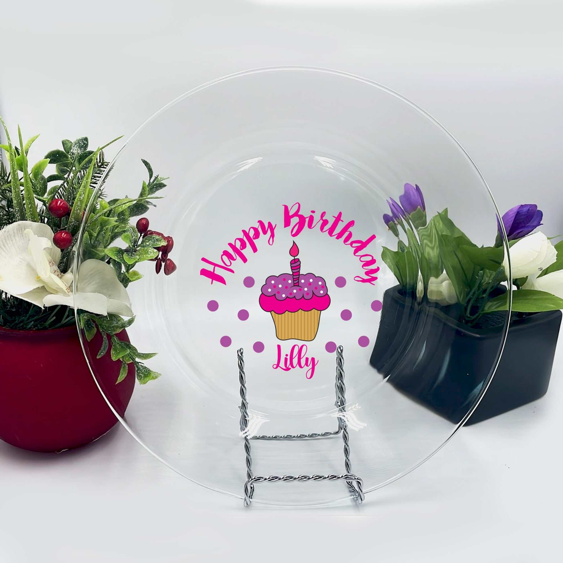Platos de cristal personalizados Platos de cumpleaños personalizados Platos de cristal para niños y niñas - Plato de cumpleaños personalizable
