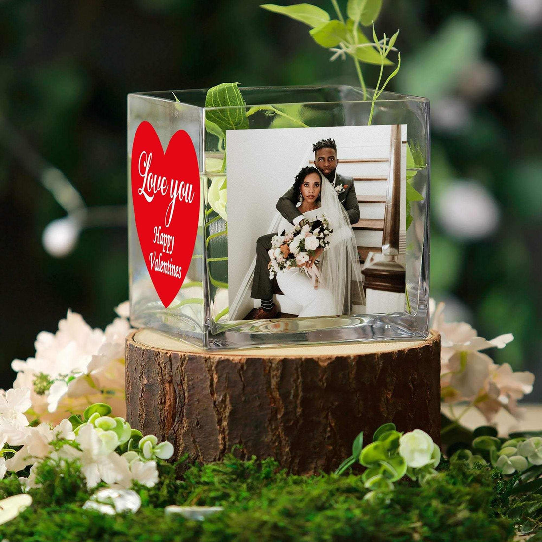 Florero de cristal personalizado, florero de cristal con imagen personalizada, regalo de boda para pareja, cumpleaños, aniversario, foto en florero