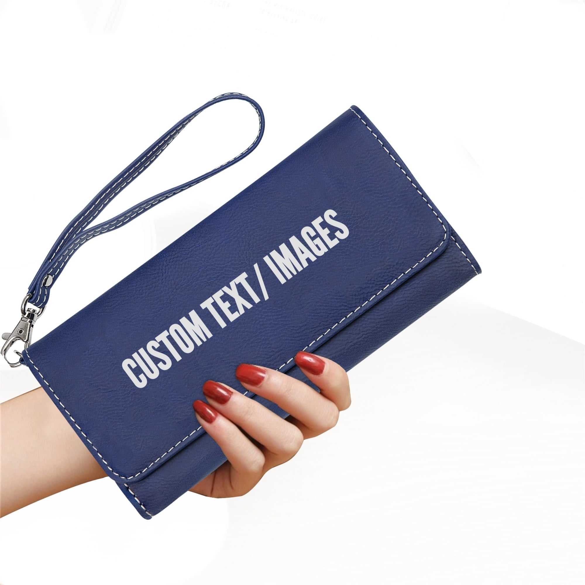 Personalized Leatherette Best Quality Wallet with Strap Bag, Leatherette Wallet with Strap, Customizable Purse, Mother's Day Gift