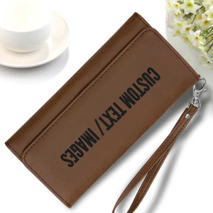 Personalized Leatherette Best Quality Wallet with Strap Bag, Leatherette Wallet with Strap, Customizable Purse, Mother's Day Gift