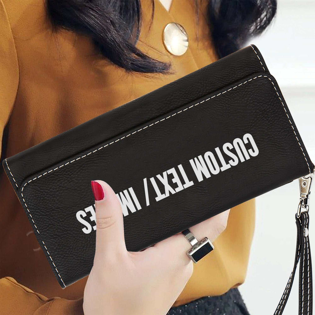 Cartera de polipiel personalizada de la mejor calidad con bandolera, cartera de polipiel con correa, bolso personalizable, regalo para el Día de la Madre