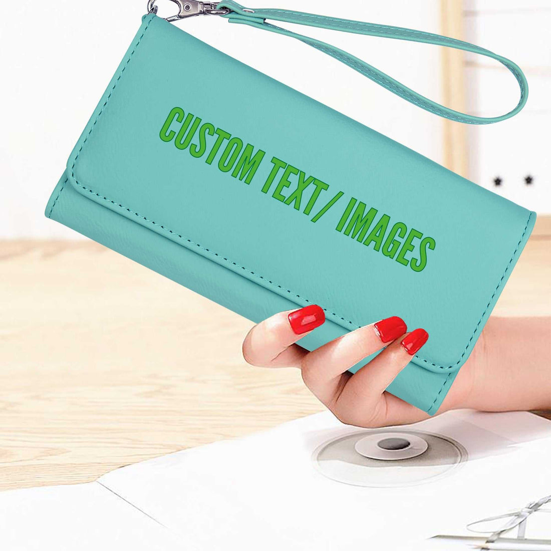 Cartera de polipiel personalizada de la mejor calidad con bandolera, cartera de polipiel con correa, bolso personalizable, regalo para el Día de la Madre