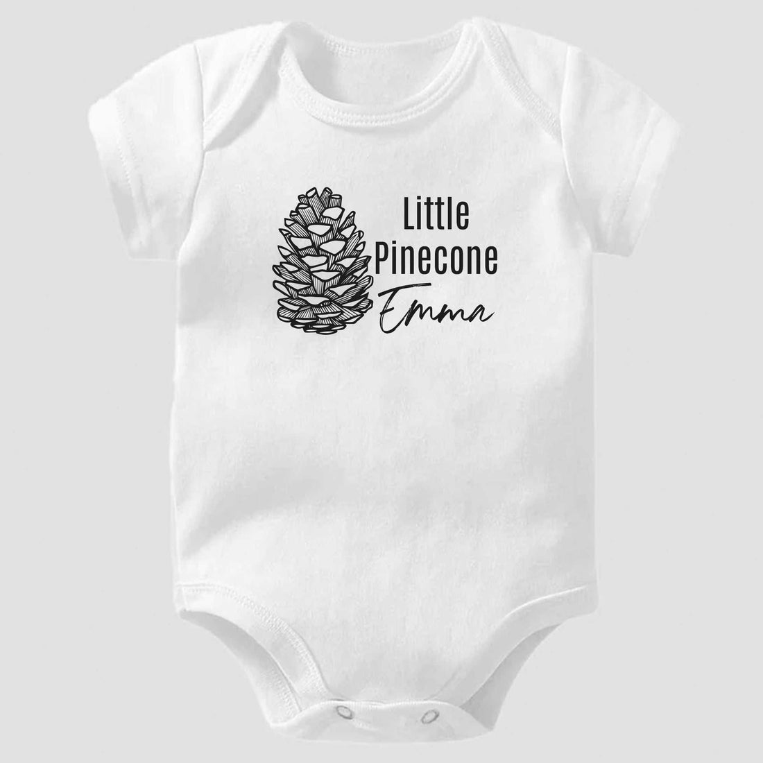 Body de bebé Little Pinecone personalizado, Body de bebé para anunciar el embarazo, Body de bebé con nombre, Camiseta personalizada para bebé niña