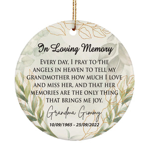 Personalized Memorial Christmas Ornament - Custom In Loving Memory Christmas Ornament - Ceramic Ornament