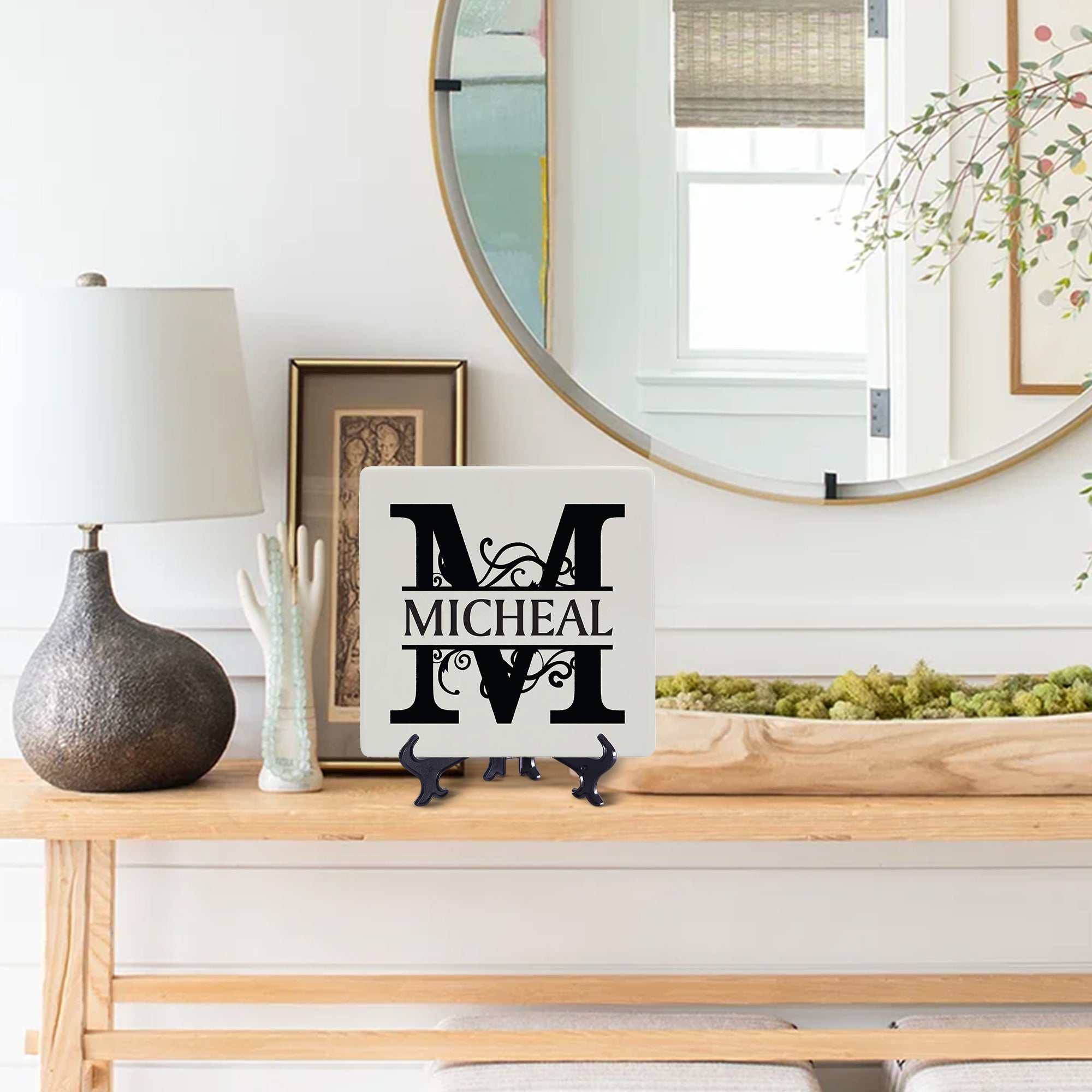 Personalized Monogram Plate | Monogram with Last Name | Square Plate | Anniversary Plate | Home Decor