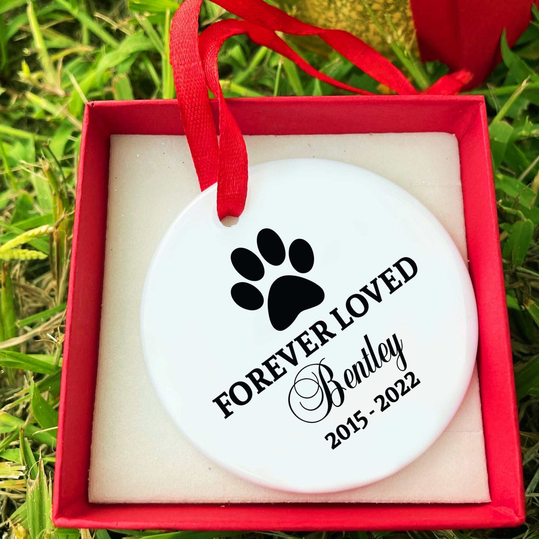 Adorno personalizado para mascotas, adorno de Navidad, adorno conmemorativo para perro o gato, adorno de Navidad conmemorativo para mascotas, adornos de cerámica