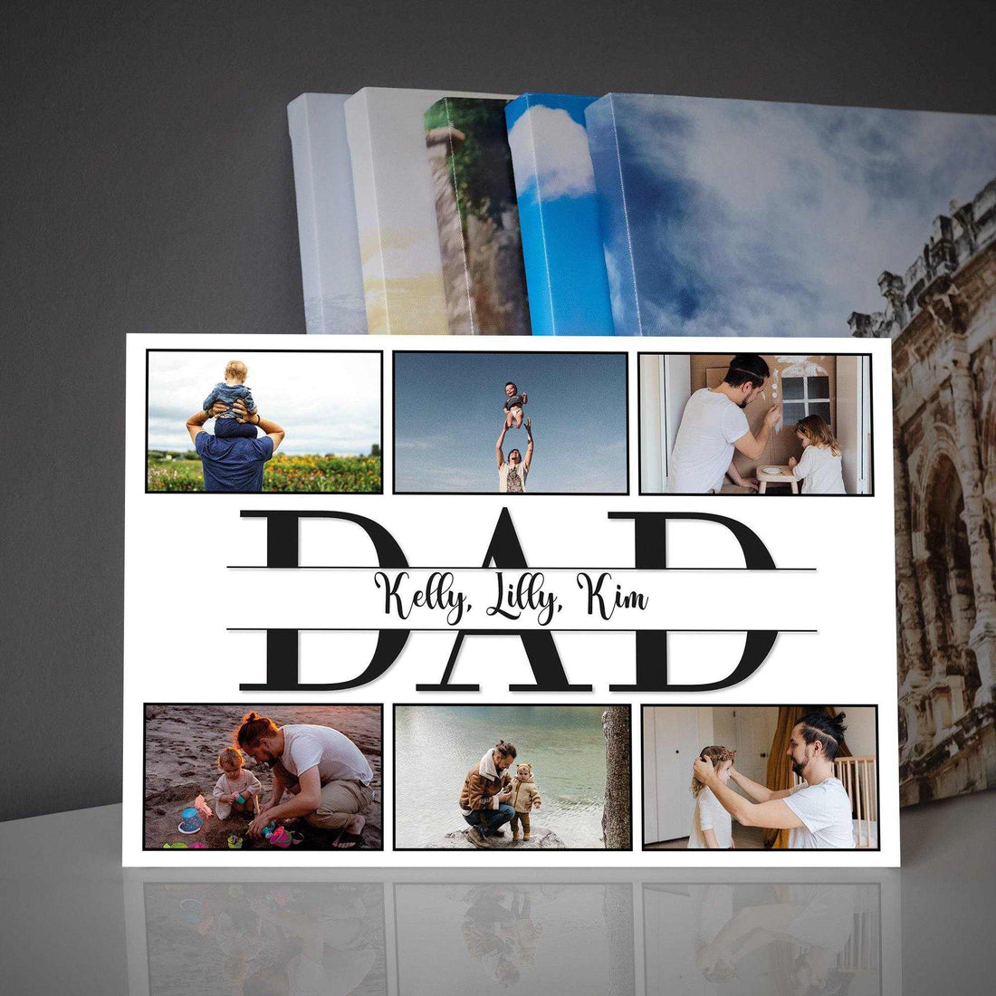 Lienzo de fotos personalizado, lienzo para el Día del Padre, impresión de lienzo personalizada, arte de pared, regalo de cumpleaños para papá, regalo para papá de parte de su hija, decoración de pared