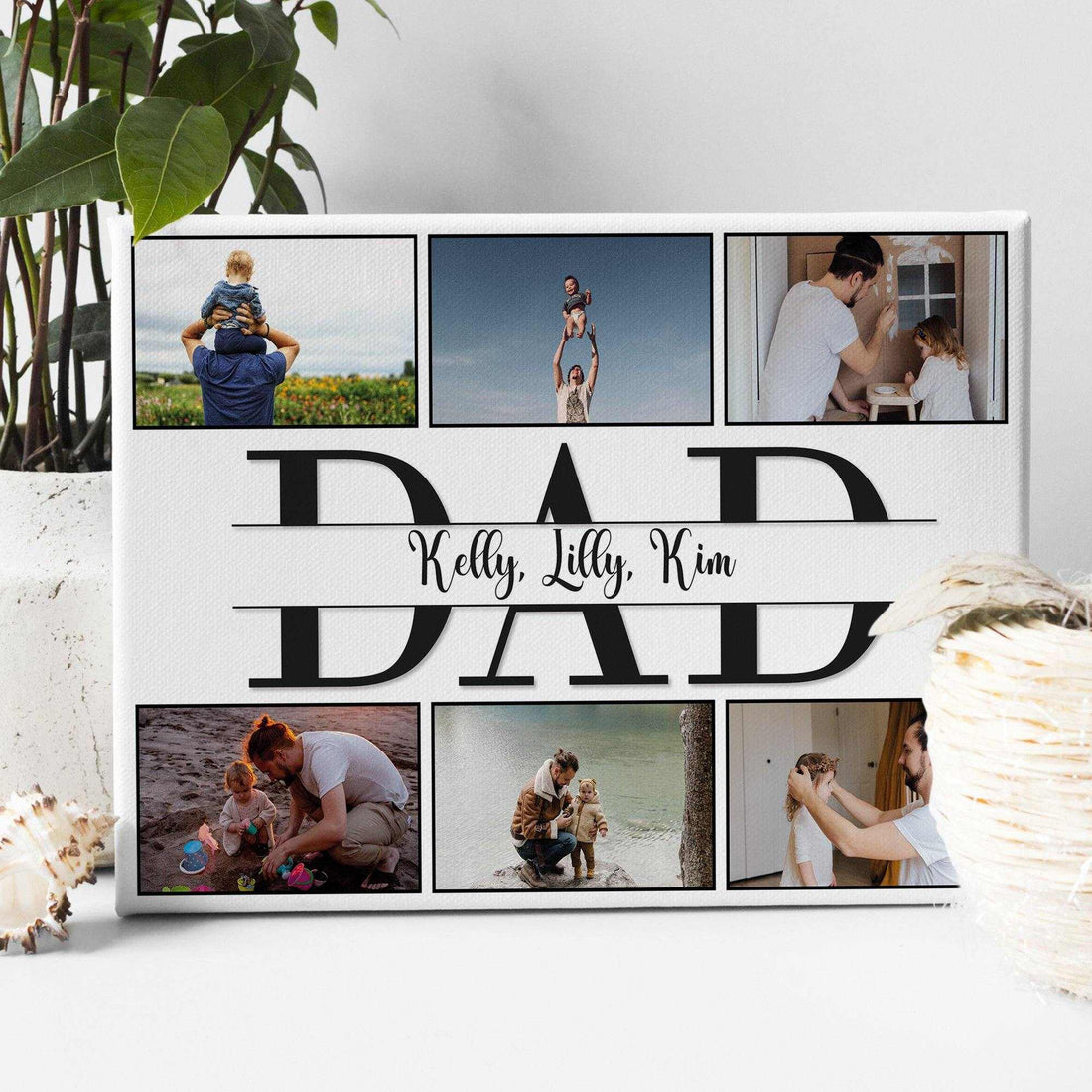 Lienzo de fotos personalizado, lienzo para el Día del Padre, impresión de lienzo personalizada, arte de pared, regalo de cumpleaños para papá, regalo para papá de parte de su hija, decoración de pared