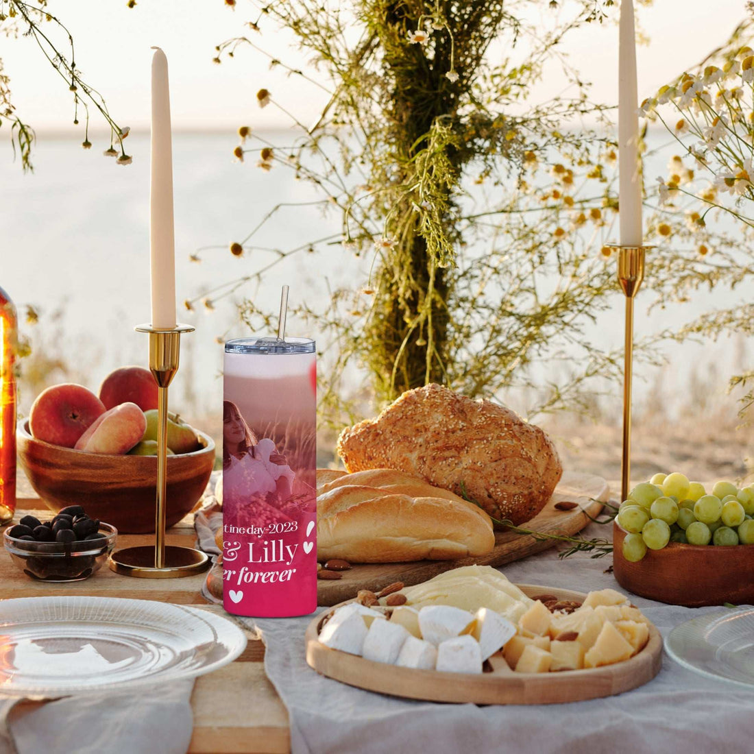 Vaso térmico personalizado con foto, envoltorio personalizado para vaso térmico de San Valentín, vaso térmico estrecho de 20 oz con foto para mujer, regalos de San Valentín, regalo memorable