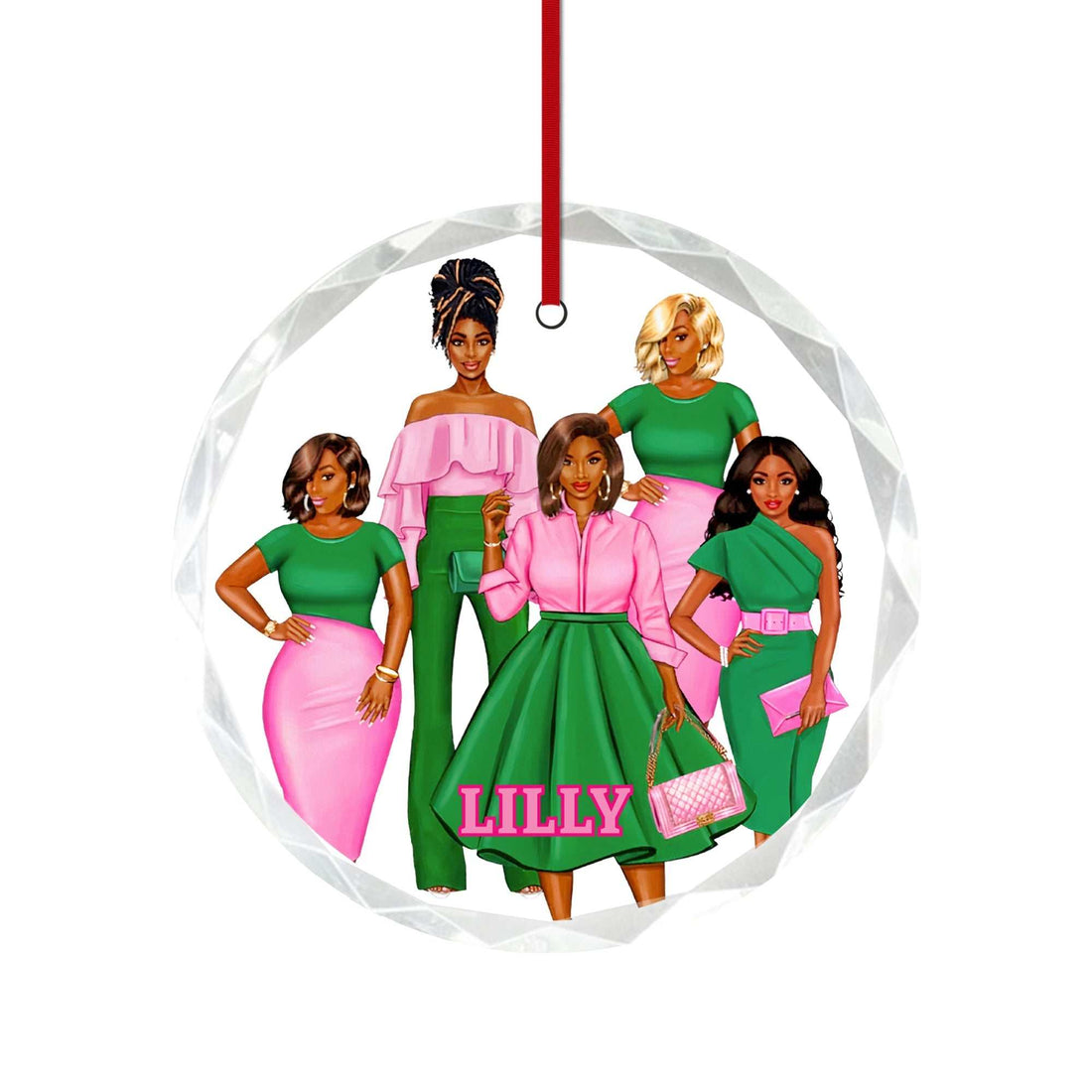 Adorno de Navidad Personalizado Hermandad, Adorno de Navidad Personalizado Hermandad, Adorno de Cristal, Chica Bonita, regalo de hermandad