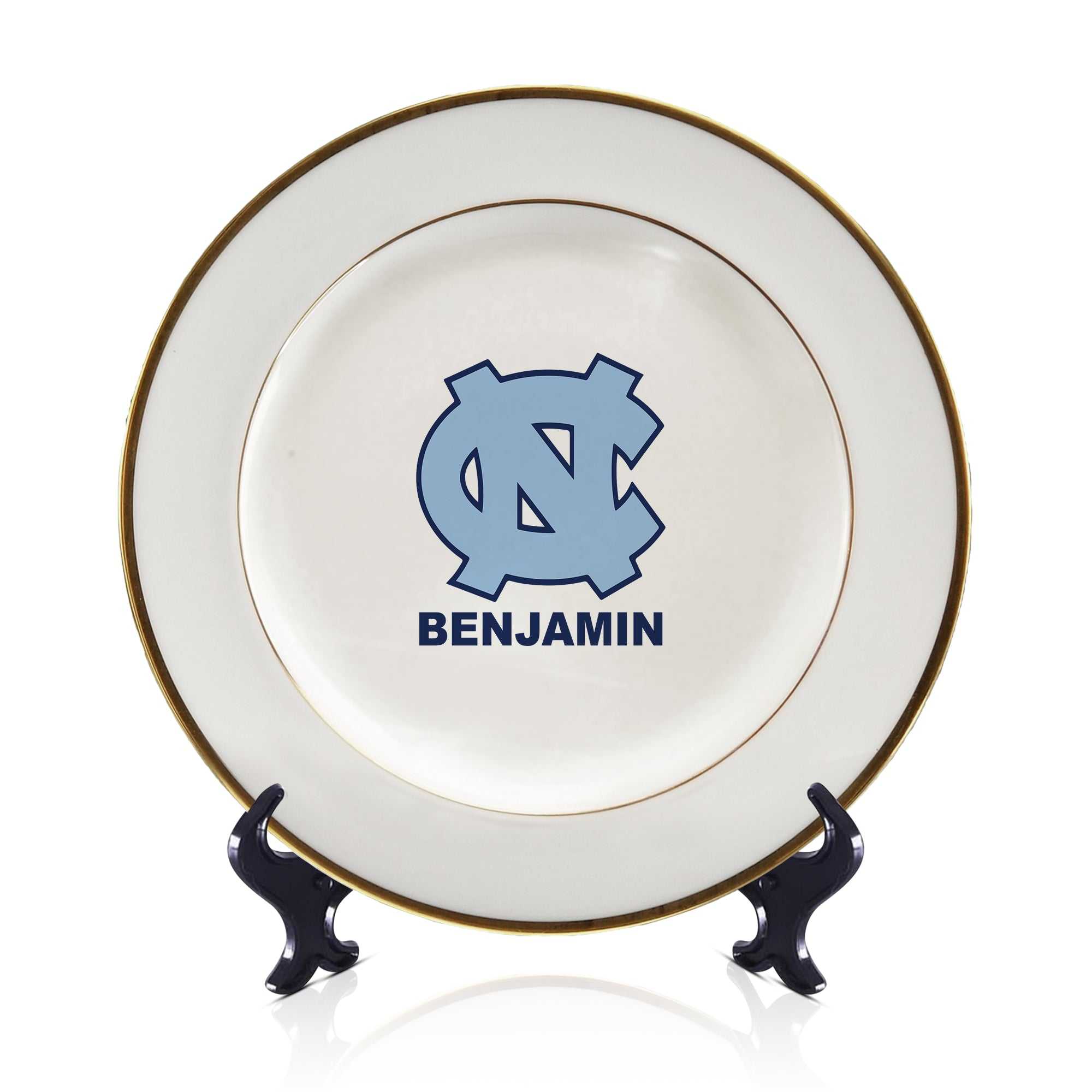 Personalized UNC Tarheels Ceramic Plate Decor UNC Tar Heels Fan Plate.