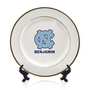Personalized UNC Tarheels Ceramic Plate Decor UNC Tar Heels Fan Plate.