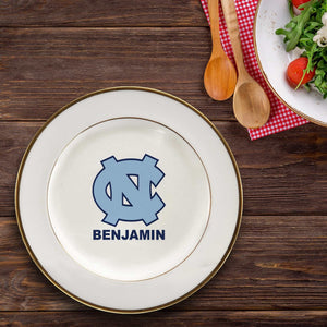 Personalized UNC Tarheels Ceramic Plate Decor UNC Tar Heels Fan Plate.
