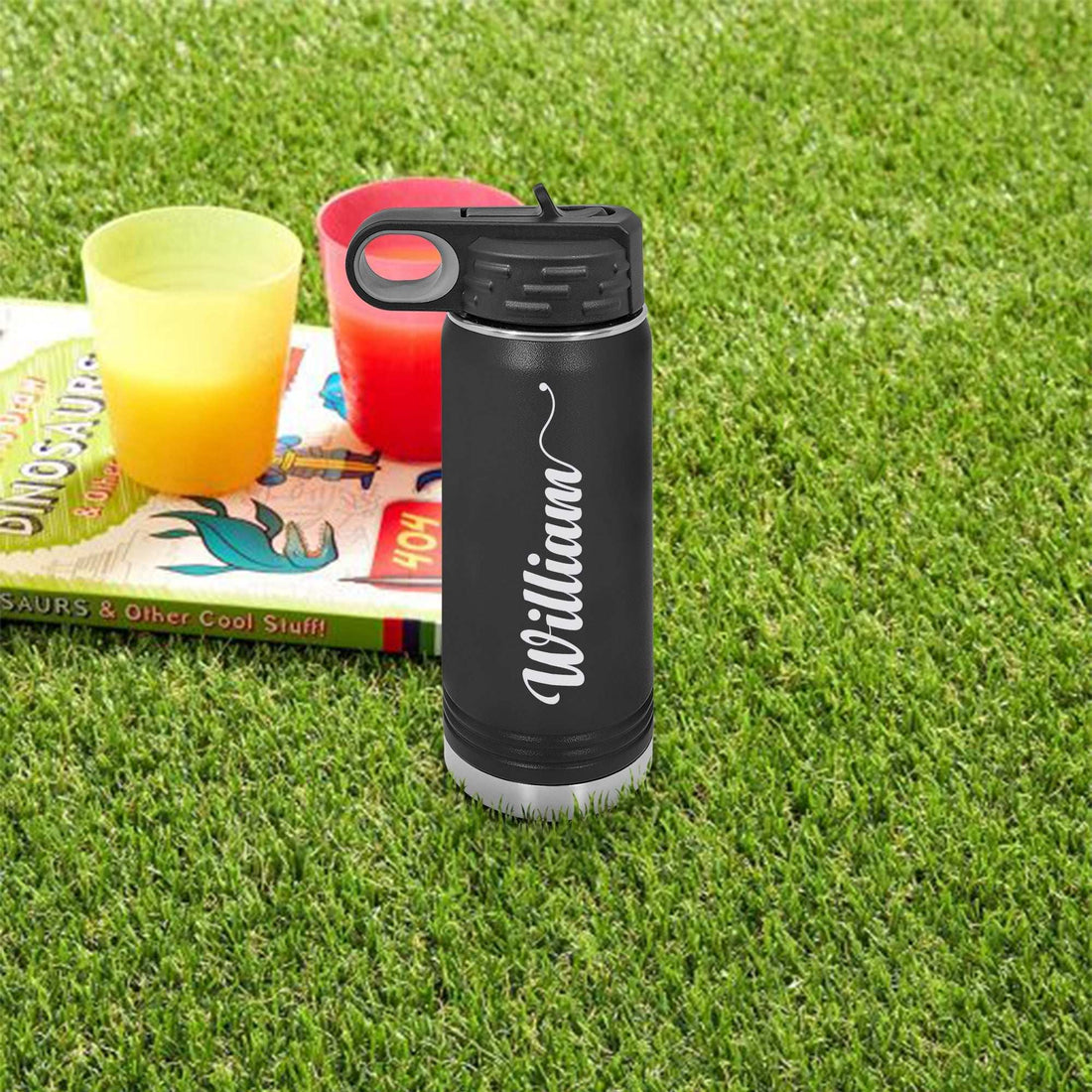Botellas de agua personalizadas, botella de agua con pajita, botella de agua aislada personalizada, botella de agua con nombre, botella de agua a medida