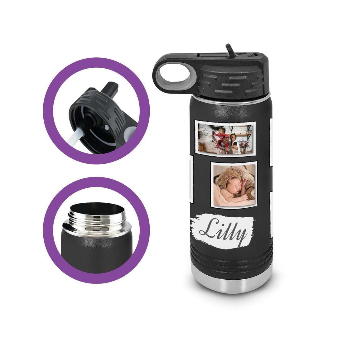 Botellas de agua con foto - Botella de agua personalizada con foto - vaso personalizado - Polar camel - Vaso collage - Vasos personalizados