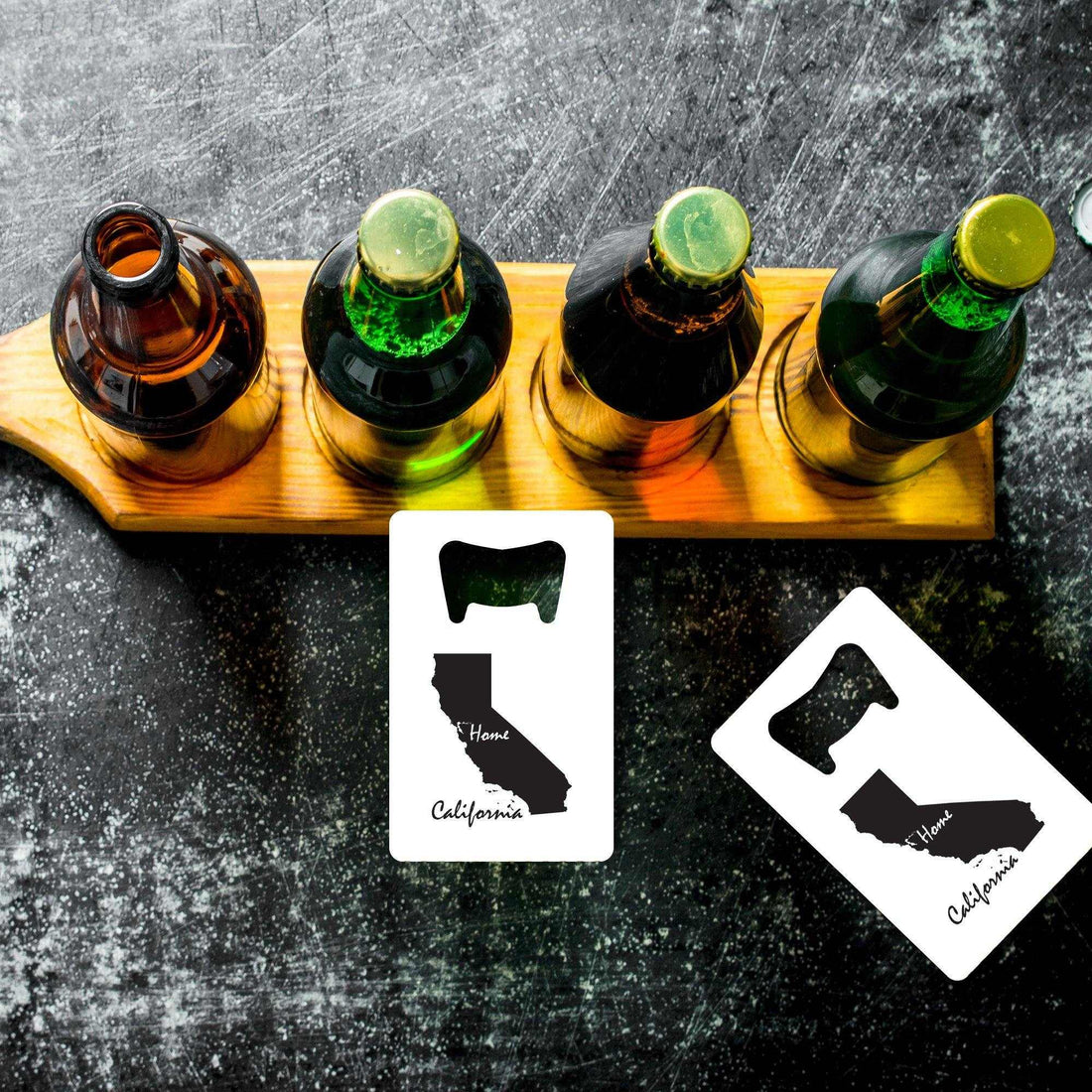 Abrebotellas de estado - El regalo perfecto para papá o los padrinos de boda - Celebre el amor a distancia con un abridor de botellas de estado personalizado