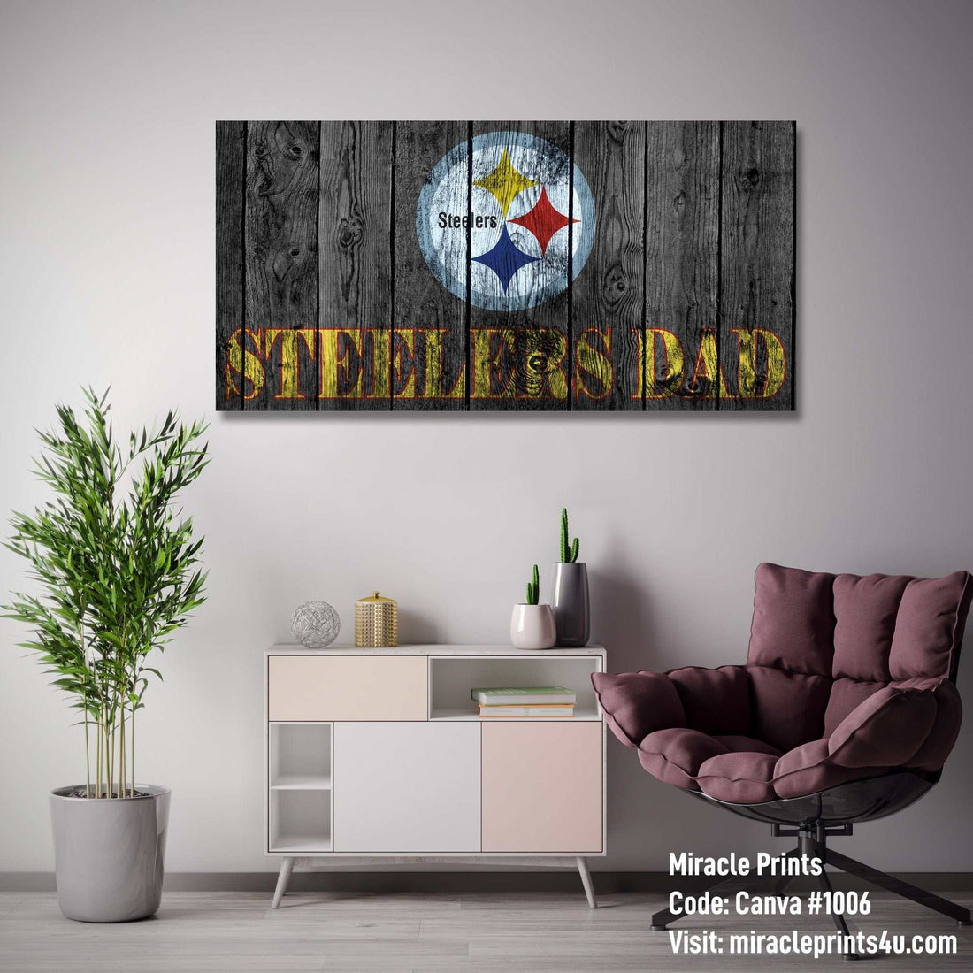 Lienzo de los Steelers - Muestra el orgullo del equipo