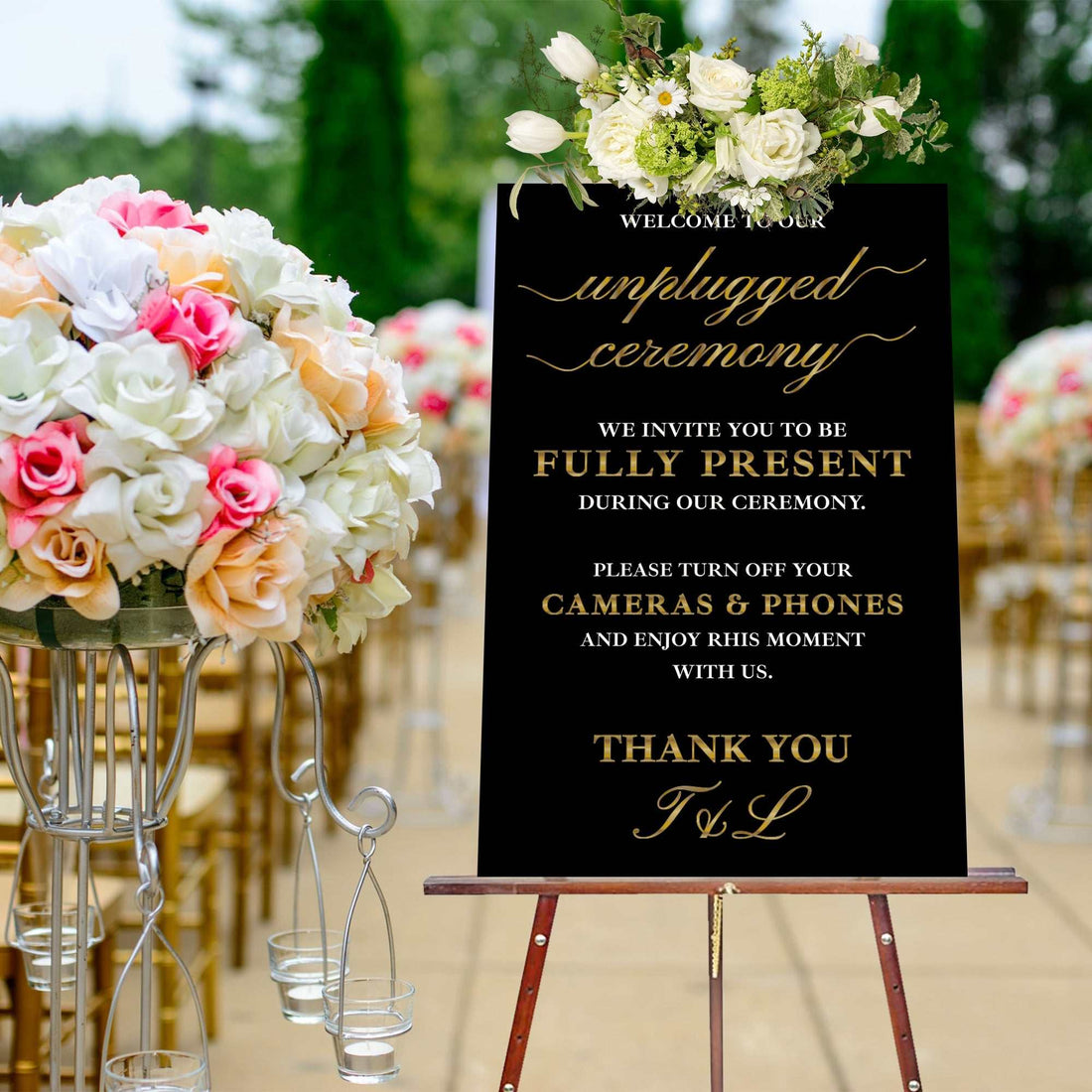 Letrero de Ceremonia Desconectada, Letrero de Boda Desconectada, Decoración de Boda Moderna, Decoración de Entrada, Letrero de Boda Elegante, Decoración de Boda