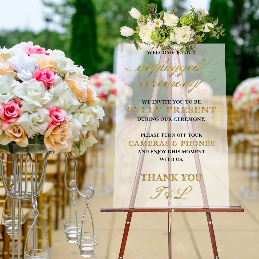 Letrero de Ceremonia Desconectada, Letrero de Boda Desconectada, Decoración de Boda Moderna, Decoración de Entrada, Letrero de Boda Elegante, Decoración de Boda