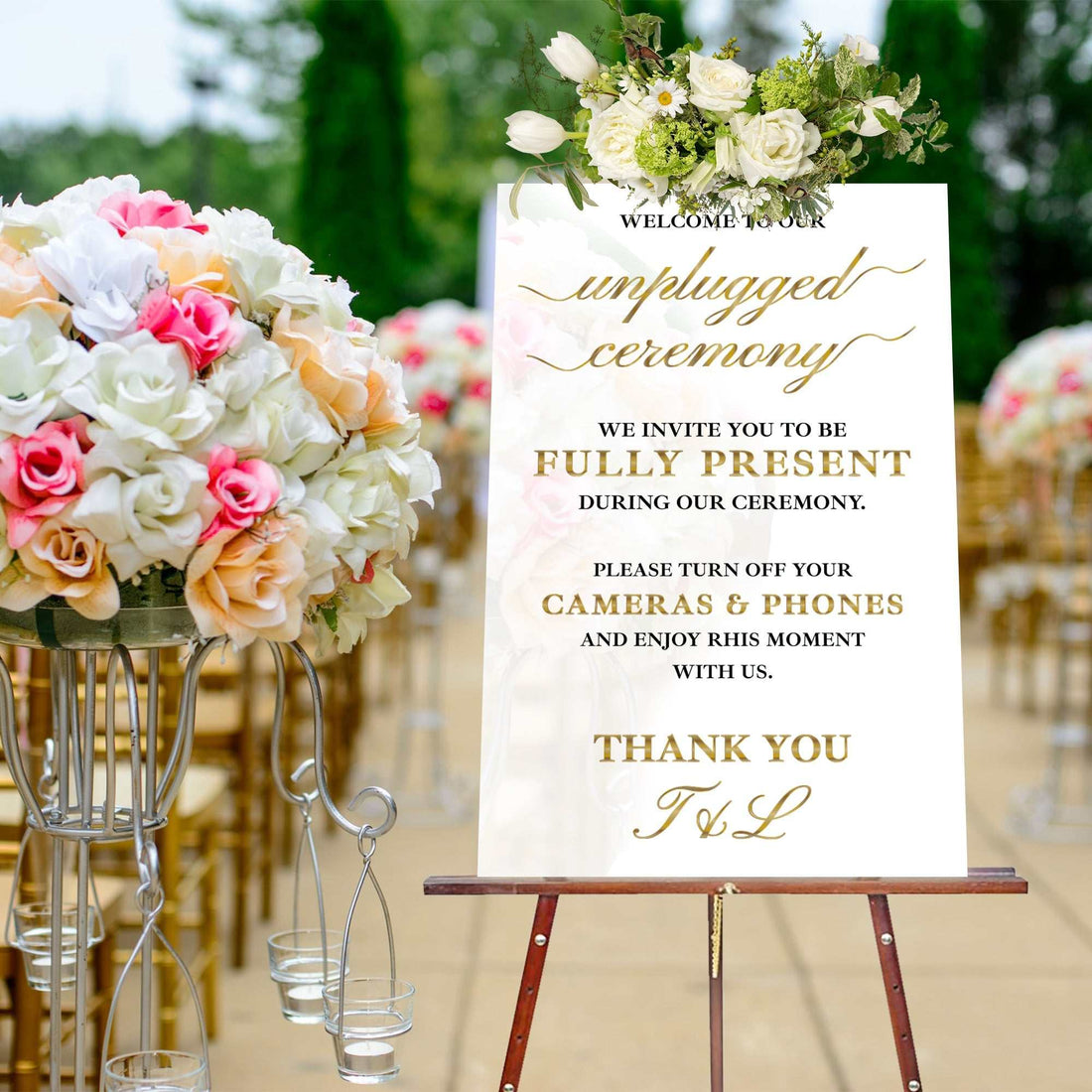 Letrero de Ceremonia Desconectada, Letrero de Boda Desconectada, Decoración de Boda Moderna, Decoración de Entrada, Letrero de Boda Elegante, Decoración de Boda