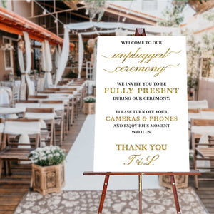 Unplugged Ceremony Sign, Unplugged Wedding Sign, Modern Wedding Decor, Entry Way Decor, Stylish Wedding Sign, Wedding Decor