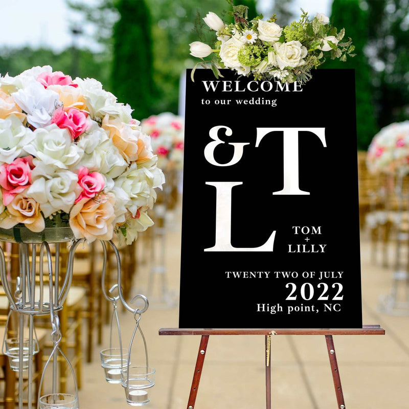 Cutomized Wedding Sign, Wedding Welcome sign, Modern Wedding Decor, Bridal Party decor customized wedding sign