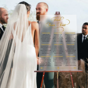 Acrylic Seating Chart, Wedding Seating Chart, Find Your Seat Sign, Frosted Seating Chart, Wedding seating chart, Custom Wedding Decor Seating Chart Wedding Sign