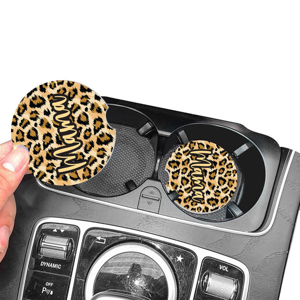 Animal Leopard Print Car Cup Holder Coasterauto decorCar Accessories