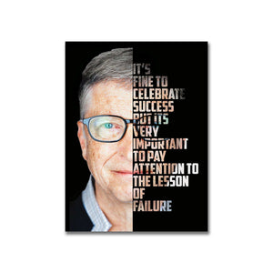 Bill Gates Motivational Canvas - Inspirational Quotes Wall Art for Success