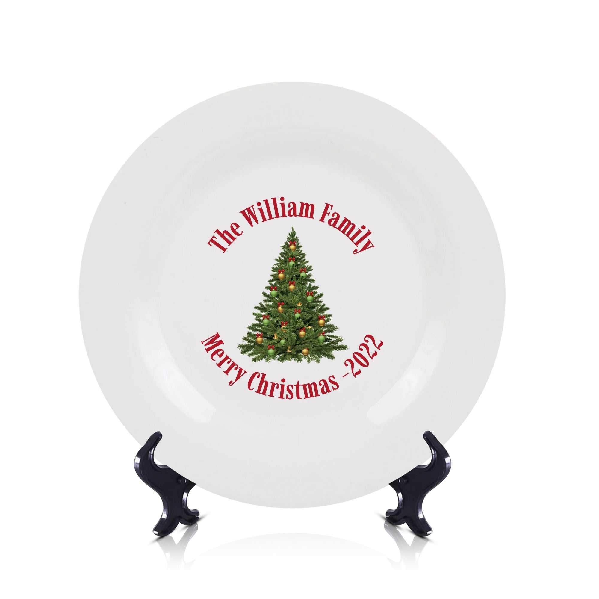 Christmas ceramic plate, The Christmas Plate, Personalized christmas Plate, Christmas Gift For Family, Christmas Serving Plate, Christmas Keepsake