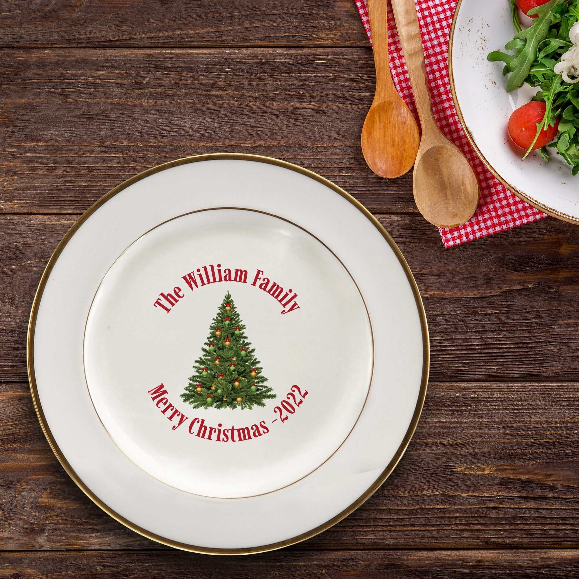 Christmas ceramic plate, The Christmas Plate, Personalized christmas Plate, Christmas Gift For Family, Christmas Serving Plate, Christmas Keepsake