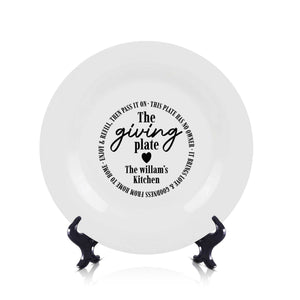 Christmas Giving Plate, Personalized Family Sharing Plate, Thanksgiving Gift, Christmas Ceramic Plate, Giving Gift For Friends And Neighbors