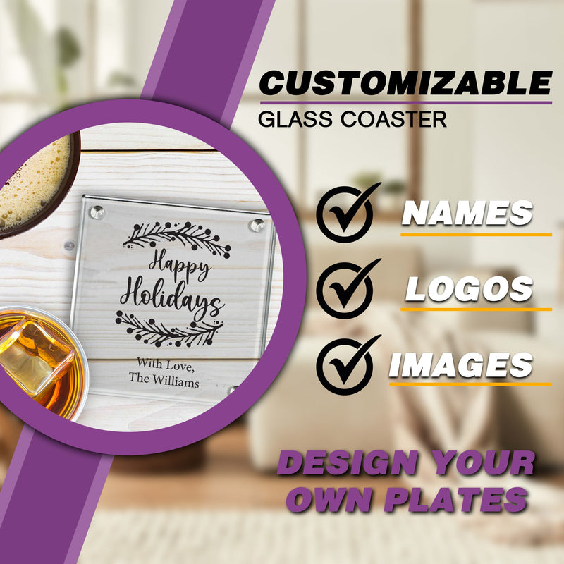 Personalized Glass Coasters - Customizable Wedding and Housewarming Gifts